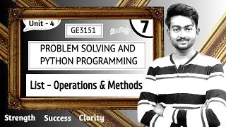 List Operations and Methods in Python in Tamil | Problem Solving and Python Programming in Tamil