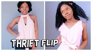 SIMPLE THRIFT FLIP: Summer tank top transformation from goodwill find