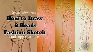Learn To Draw Croquie Fashion Figure 9 HEADS Method Tutorial | Fashion Sketch #art #sketch #fashion