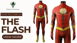 #Takerlama DC Movie The Flash Superhero Cosplay Costume Jumpsuit Takerlama