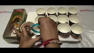 Place Bangle and Balance Coin in a Cup 1 Minute Kitty Party Game