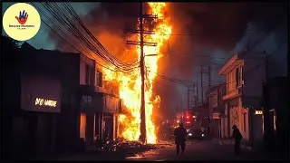 Top rescue moments captured on camera | Large electric pole on fire right on the street