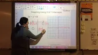 Graphing using x and y intercepts 2x - y = 8