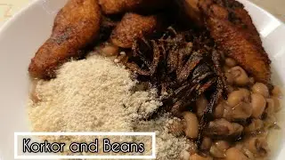 Let's make Best Korkor and Beans || Gari and Beans with Onion Vegetable Oil