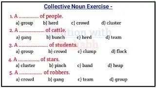 Collective Noun Practice Set-01 |Collective Noun exercise|Collective Noun for All competitive exams