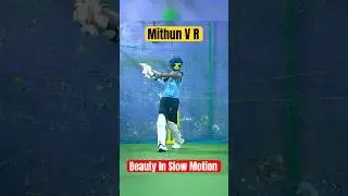 Mithun V R Beauty In Slow Motion | 13 Year Old Cricketer #cricket #mithunvr #batting