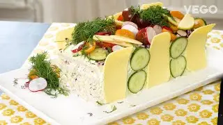 Vegansk smörgåstårta