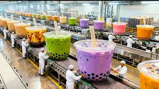 Inside a Modern Bubble Tea Factory: From Raw Tapioca to Mega Ready-to-Drink Cups (Full Process)