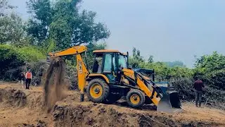 JCB 3dx Backhoe Mud Loading With Trolley | JCB video | JCB 3dx video | JCB tractor video |