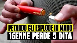PETARDO GLI ESPLODE IN MANO E PERDE 5 DITA: FERITO UN 16ENNE. DRAMMA IN FRIULI VENEZIA-GIULIA