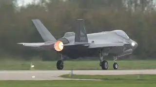 [4K] F35 AFTERBURNER Madness! 16x F35 Take off ''Leeuwarden Airbase