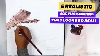 5 Realistic Acrylic Paintings... that's looks really real | Paint Academy