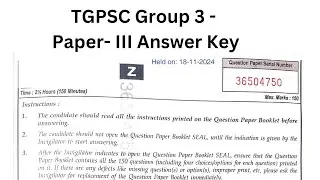TGPSC Group 3 Answer Key  Paper - 3 Solved Question Paper