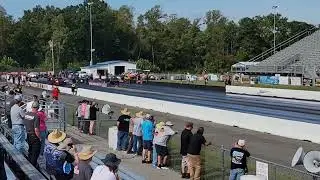 Mike Finnegan does huge wheel stand in Blasphemi Hot Rod Drag week 2025 day 1 MIR