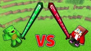 Mikey EMERALD vs JJ RUBY LONGEST SWORD Survival Battle in Minecraft (Maizen)