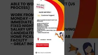💼 Hiring: Customer Support (Freshers/Experienced) | 🏢 Mohali Office  |  Up to ₹40K + Cabs#shorts