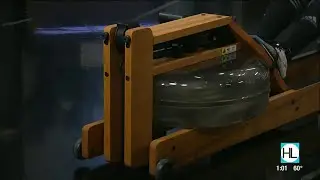 Co-hosts Derrick and Courtney try out cutting-edge rowing machines