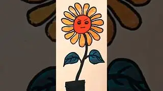 how to draw a cartoon flower#art#shortfeed#youtubeshorts#shortsvideo#viral#shortsvideo#trendingshort