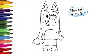 Learn How To Draw Bluey | Bluey Drawing