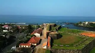 Drone View of Galle Fort Ancient Architecture Coastal Landmarks Sri Lanka Heritage Site Historic