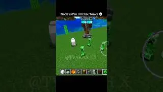 Noob vs Pro Defense Tower 💀 #shorts #minecraft