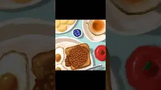 Painting British Breakfast on Procreate. #ytshorts #art #artwork #oilpainting #painting #food #uk