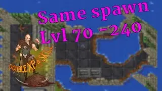 You never have to leave this hunting spawn in Tibia. Double exp from low to medium level.