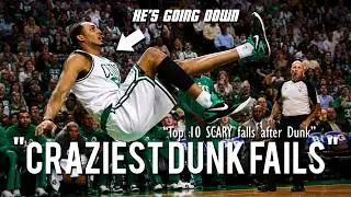 Top 10 SCARY Falls After Dunks 😱 | NBA Dunks & Hard Landings