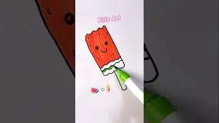 Popsicle Watermelon 🍉 Icecream drawing for kids #shorts #ytshorts #shortvideo #drawing #kidsart