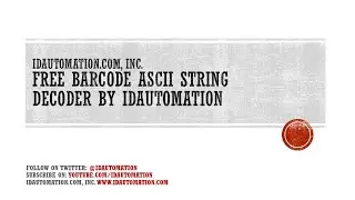Free Barcode ASCII String Decoder by IDAutomation