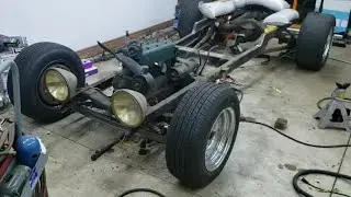 Z'd the frame and mounted the rear axle on the hotrod