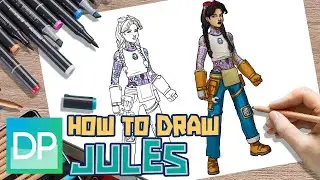 [DRAWPEDIA] HOW TO DRAW *NEW* JULES SKIN from FORTNITE - STEP BY STEP DRAWING TUTORIAL
