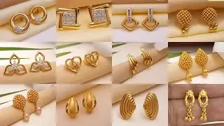 Stud Gold Earrings Designs with Price and Weight || Gold Studs Designs| Indhus Jewellery collection