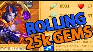 Grief Harpist & Colossus Update | Rolling 25k Gems for Grief Harpist  [Castle Clash]