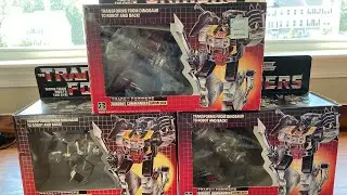 Original vs Knockoff Grimlock. Side by side comparison of Transformers G1 Autobot Grimlock box