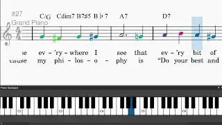 Fortuosity by Richard M. Sherman - Easy piano tutorials with leadsheet and chords