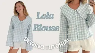 Lola Blouse - button up blouse with big collar - sewing tutorial