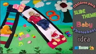 Garden theme baby photoshoot||slide theme&children park baby photoshoot||creative baby photoshoot
