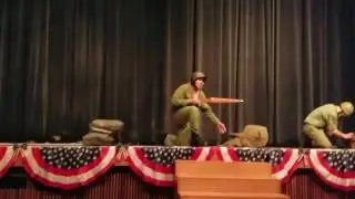 Reenactment of the raising of the flag at Iwo Jima