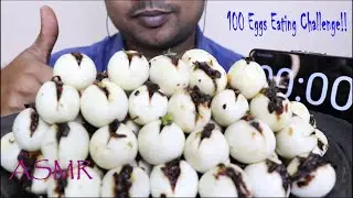 100 Boiled Eggs Eating Challenge ll Masala Stuffed Quail Bejo [CHEFIO ASMR - NO TALKING]