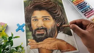 Allu Arjun Drawing Pushpa, Oil pastel drawing, Step By Step