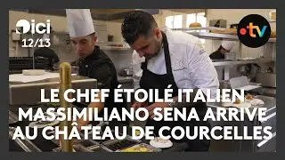 Le chef &eacute;toil&eacute; italien Massimiliano Sena arrive au Ch&acirc;teau de Courcelles