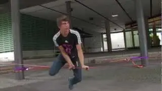 Slackline Pro Josua Schmid in Ulm/Donau