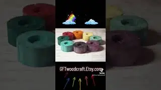 Set of 8 rainbow log candle holders. Ready to ship! Free shipping! Available now at GFTwoodcraft!