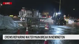Crews respond to water main break on Berlin Turnpike in Newington