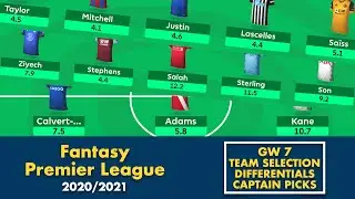 FPL GW7 Team Selection Tips, Differentials & Captain Picks | Fantasy Premier League Tips 2020/21