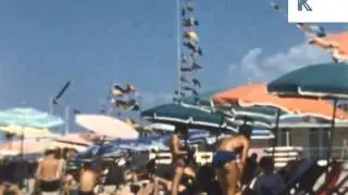 Lido di Camaiore, 1961, Italy Beach Holiday, Rare Colour Home Movie Footage