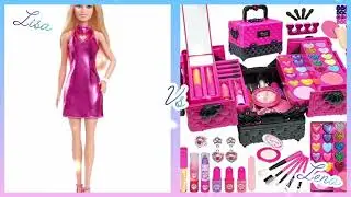 Lisa vs Lena#barbiedress #makeupproducts #choices #viralvideo #lisaandlena #kidswearfactory 