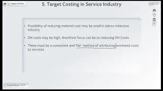 CAF3 | 13.6 Target Costing in Service Industry