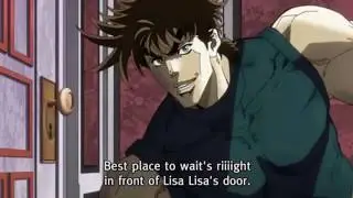 Joseph Joestar looking through keyhole green screen